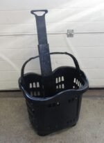Trolley, Boodschappenmand, Winkelmand met 2 wielen, zwart 43 liter
