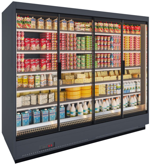 Apella HD wandkoeling met trekdeuren B250xD96xH220cm - antraciet